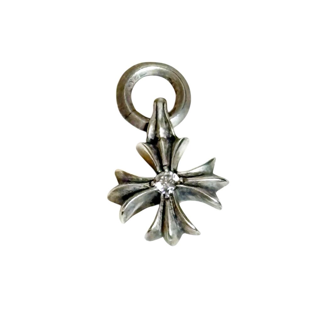 Chrome Hearts Sterling Silver & Diamond Plus Cross Pendant .925 - Picture 2 of 6